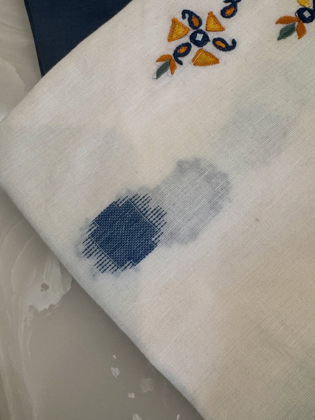 Pure cotton woven kurta with embroidered yoke and sleeve detailing