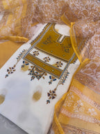 Pure cotton woven kurta with embroidered yoke and sleeve detailing