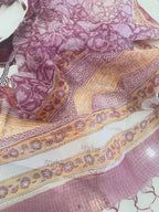 Pure cotton woven kurta with embroidered yoke and sleeve detailing