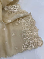 Pure Organza Silk Self-Embroidered Kurta Set