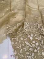 Pure Organza Silk Self-Embroidered Kurta Set
