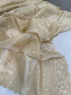Pure Organza Silk Self-Embroidered Kurta Set