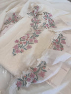 Pure Mul Chanderi Self-Embroidered Kurta Dupatta Set