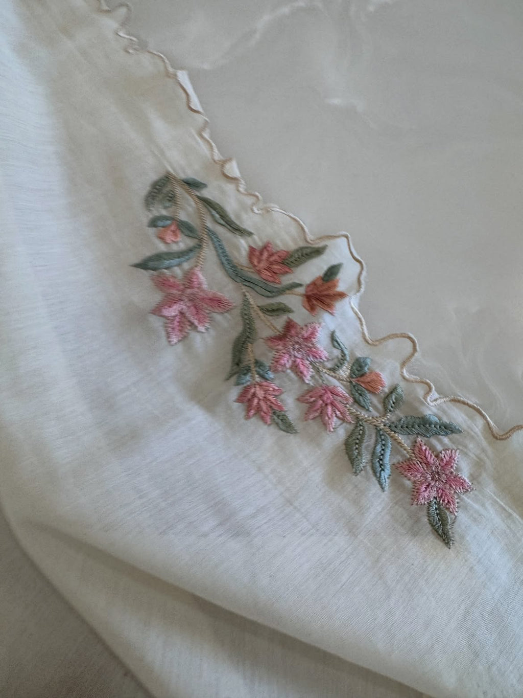 Pure Mul Chanderi Self-Embroidered Kurta Dupatta Set