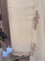 Pure Mul Chanderi Self-Embroidered Kurta Dupatta Set