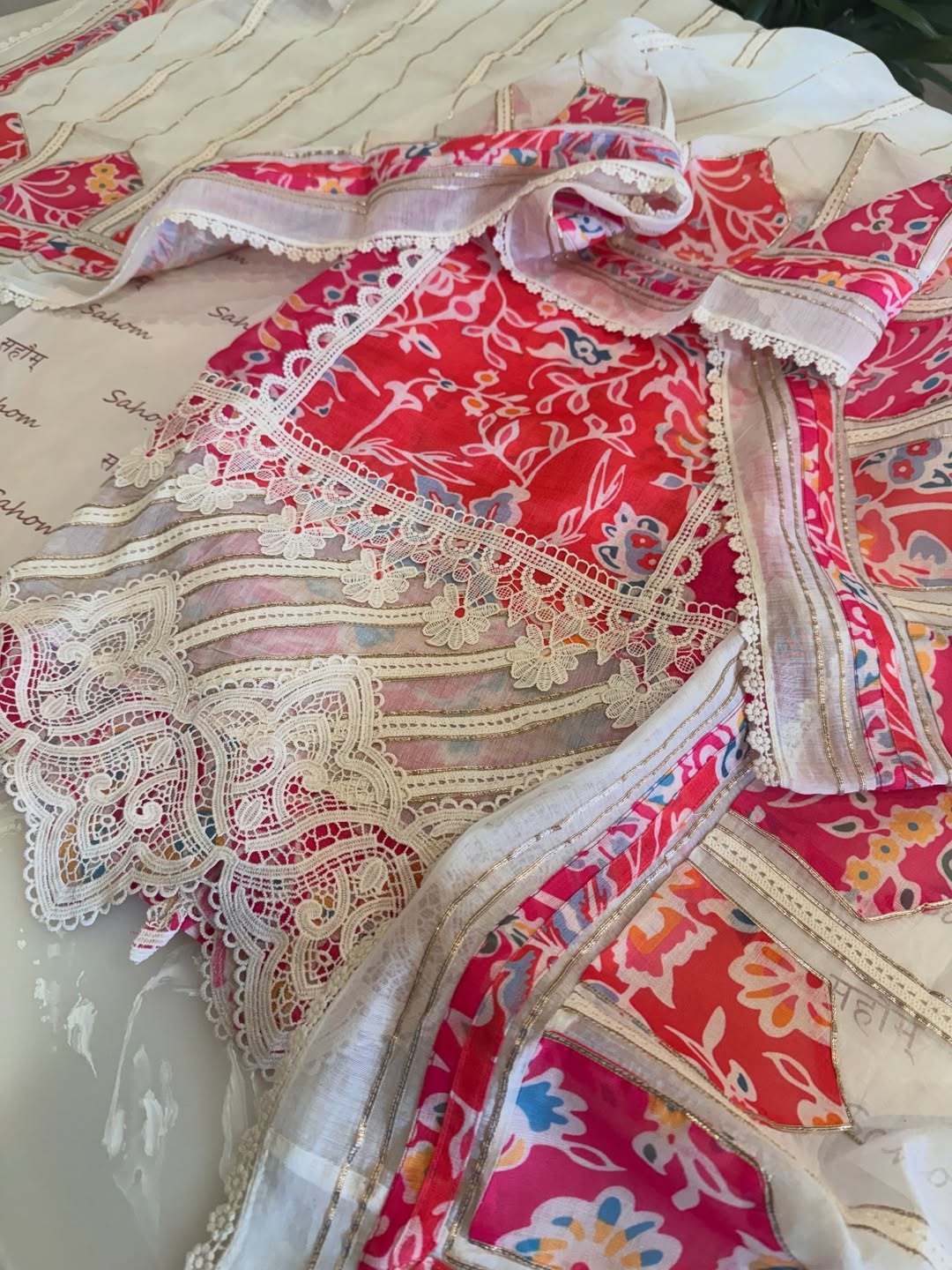 Desginer linen kurta and cotton mul dupatta combined with a plain lower.