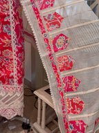 Designer Linen Kurta Set with Cotton Mul Dupatta