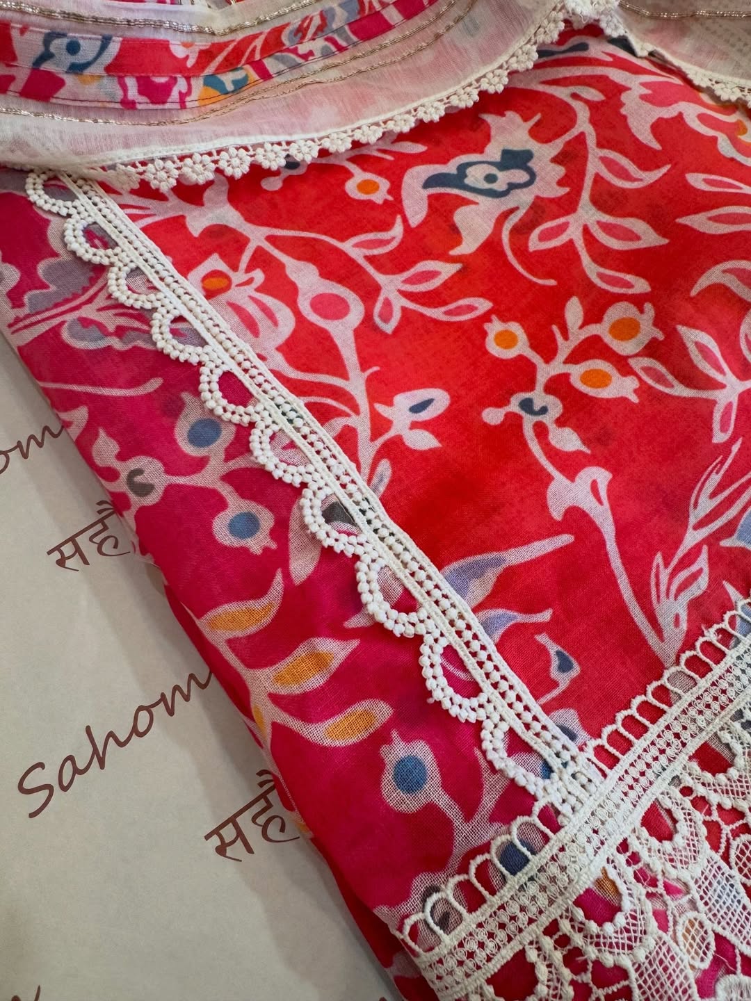 Designer Linen Kurta Set with Cotton Mul Dupatta
