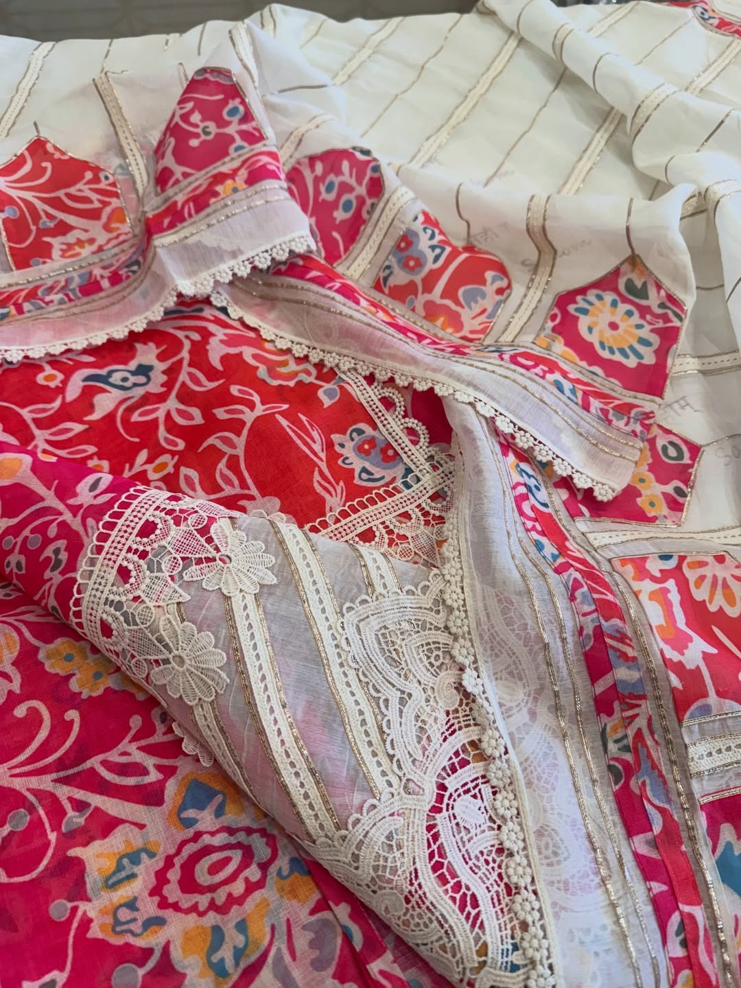 Desginer linen kurta and cotton mul dupatta combined with a plain lower.