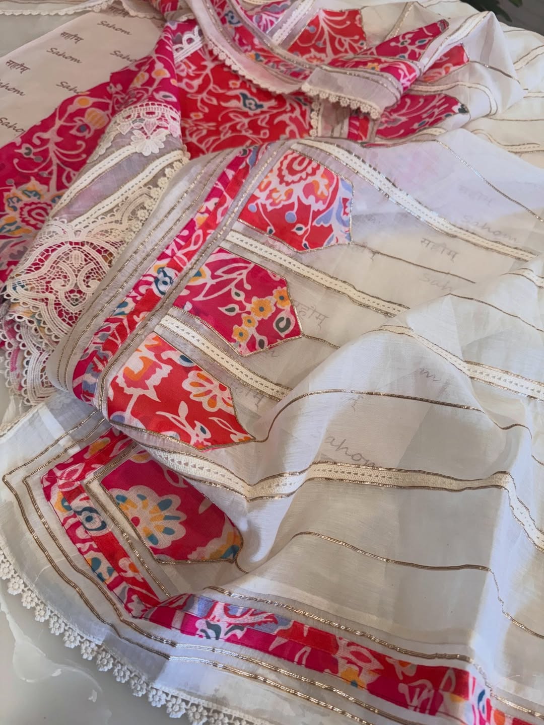 Designer Linen Kurta Set with Cotton Mul Dupatta
