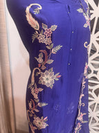 Pure Mul Chanderi Multicolour Embroidered Semi-Stitched Kurta Dupatta Set