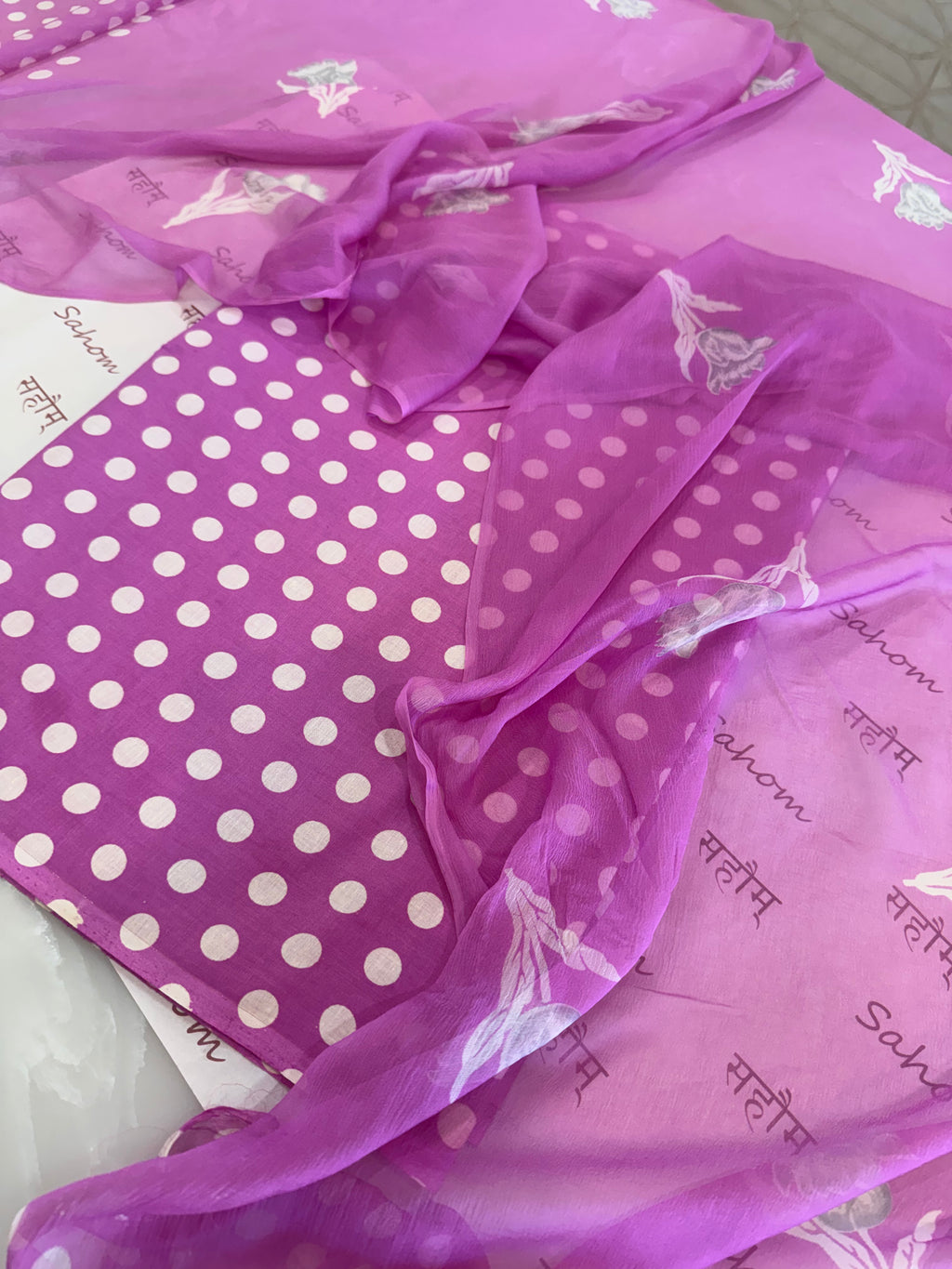 Polka Dots Pure Cotton Suit Set