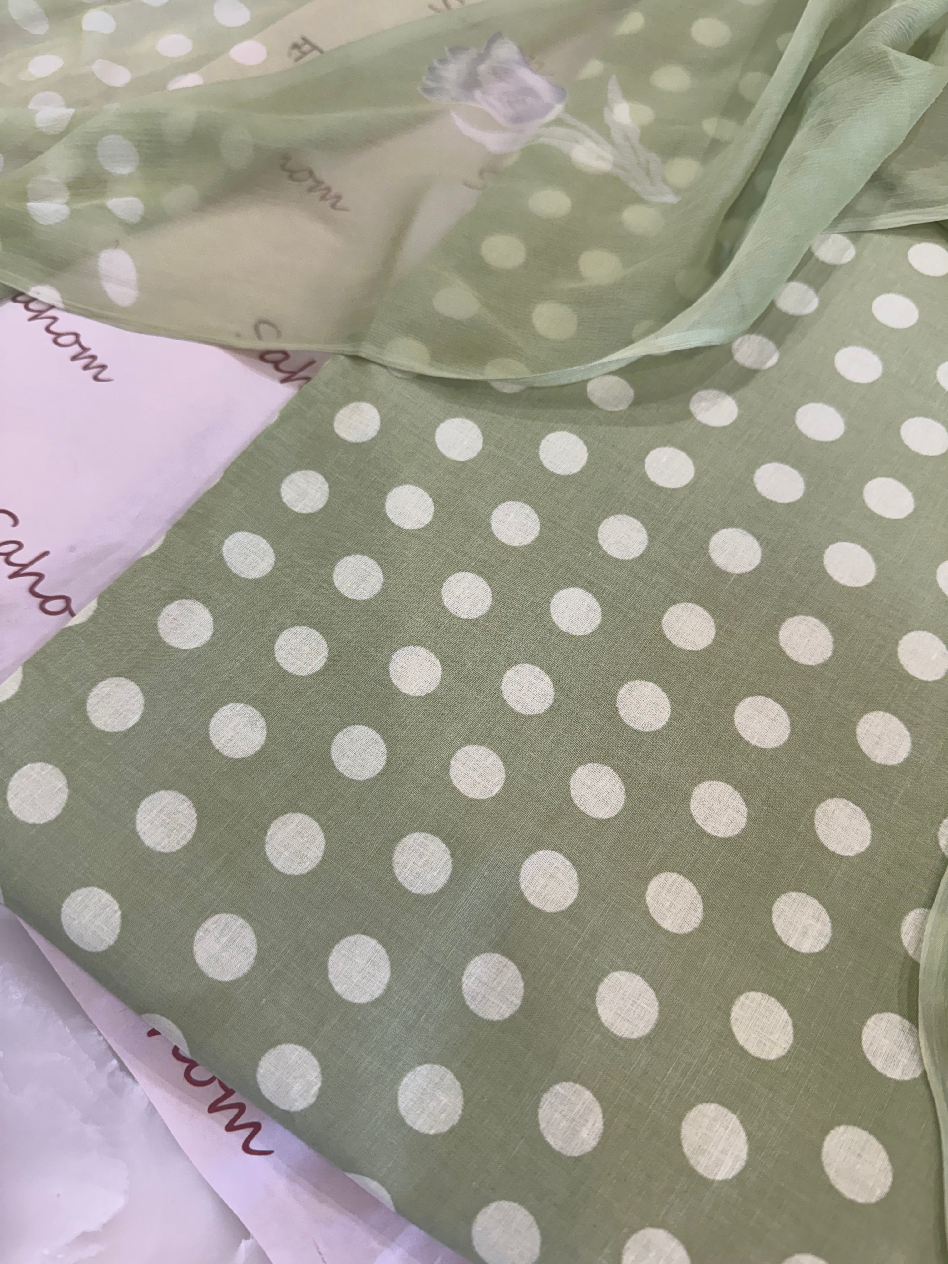 Polka Dots Pure Cotton Suit Set