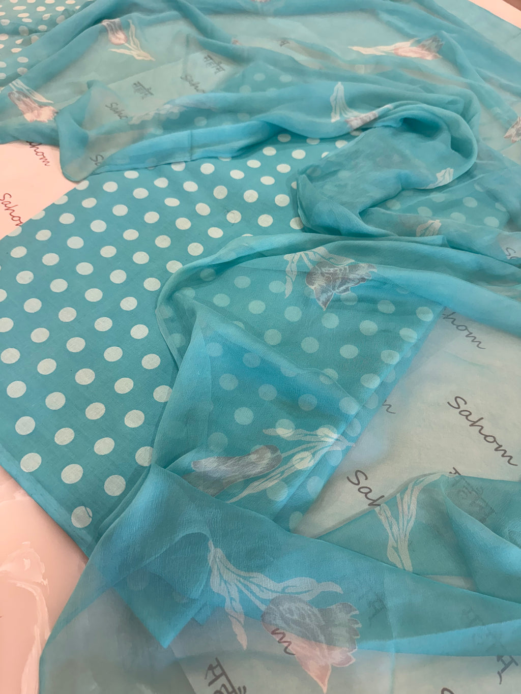 Polka Dots Pure Cotton Suit Set