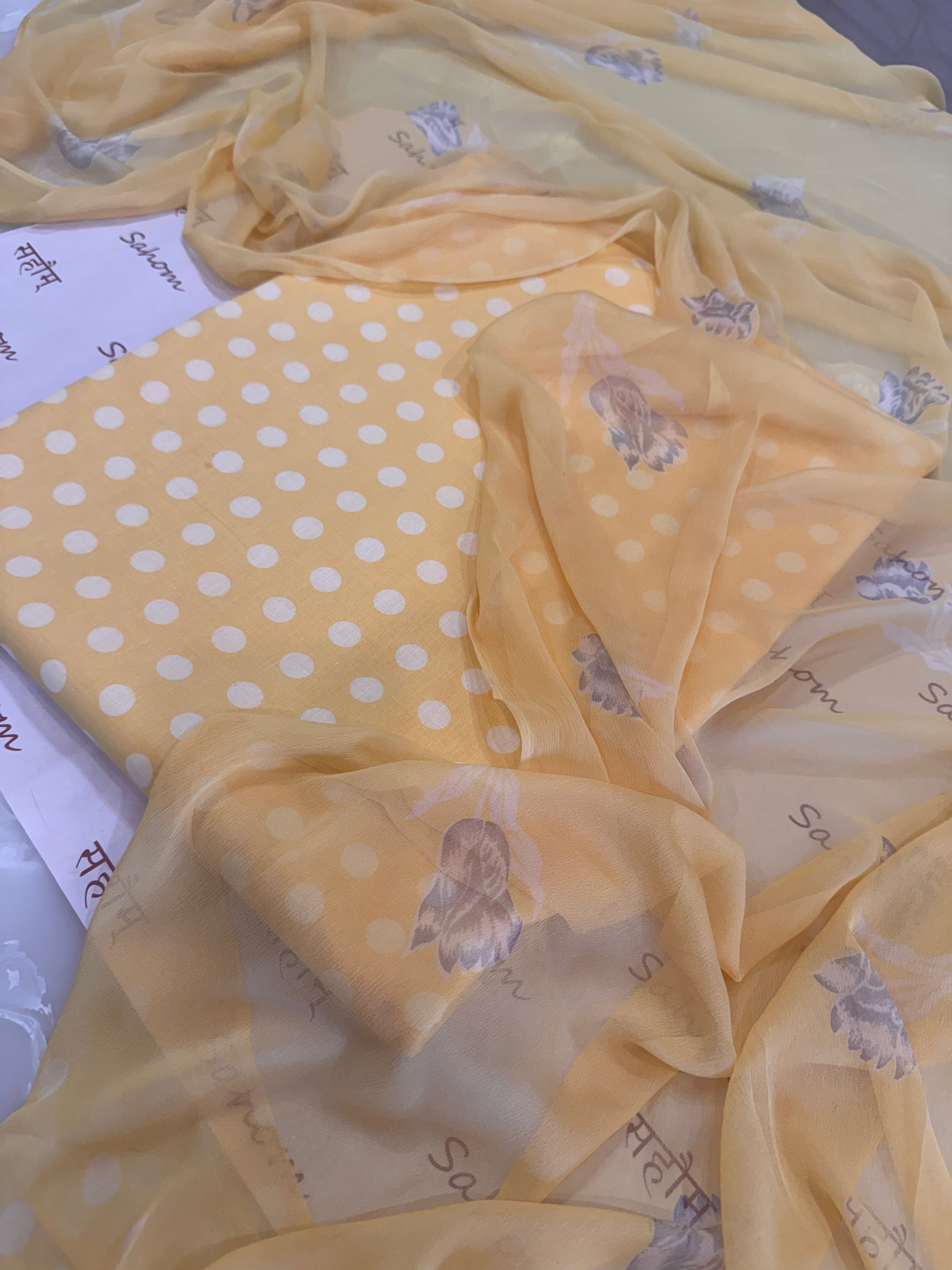 Polka Dots Pure Cotton Suit Set