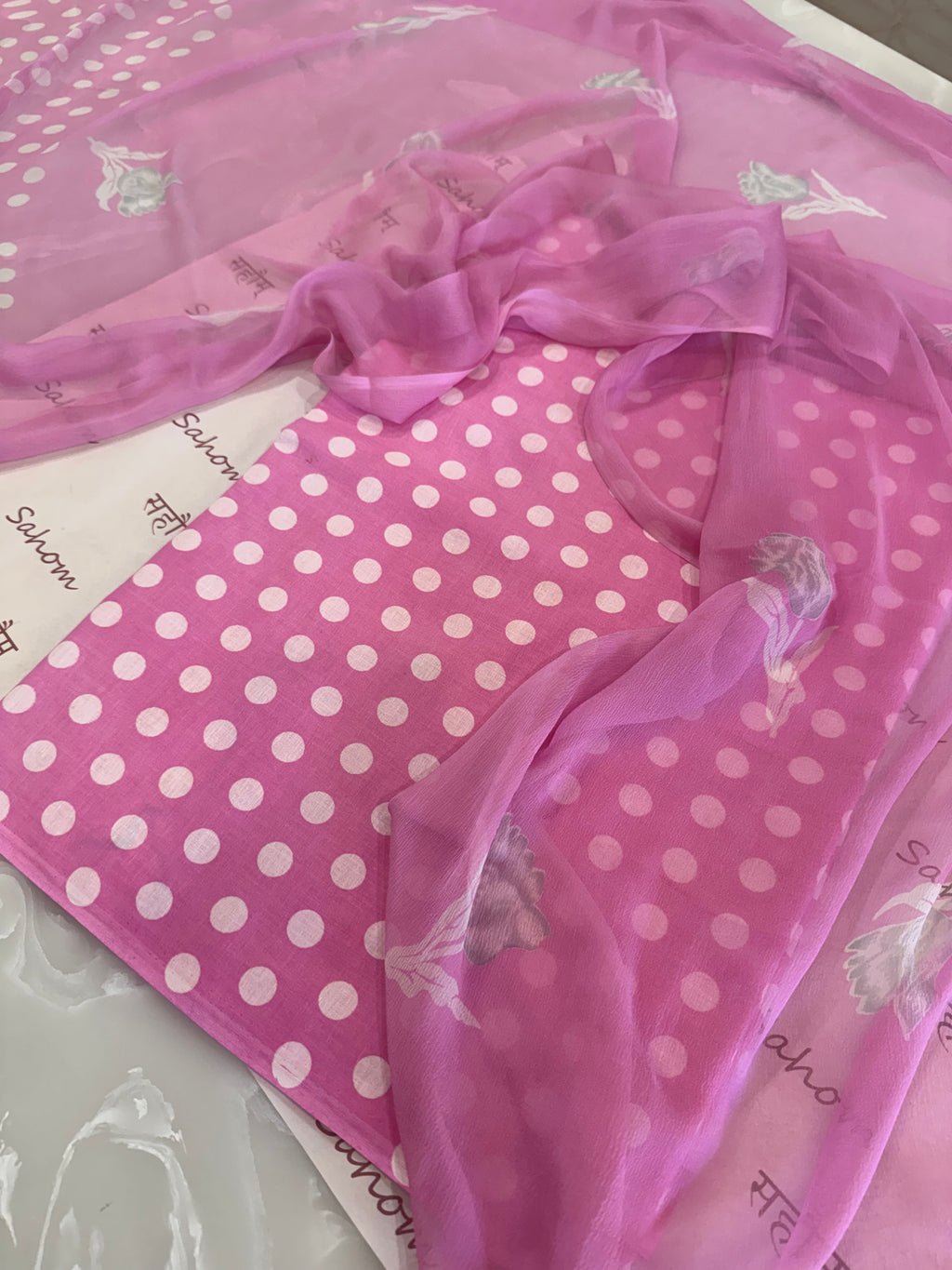 Polka Dots Pure Cotton Suit Set