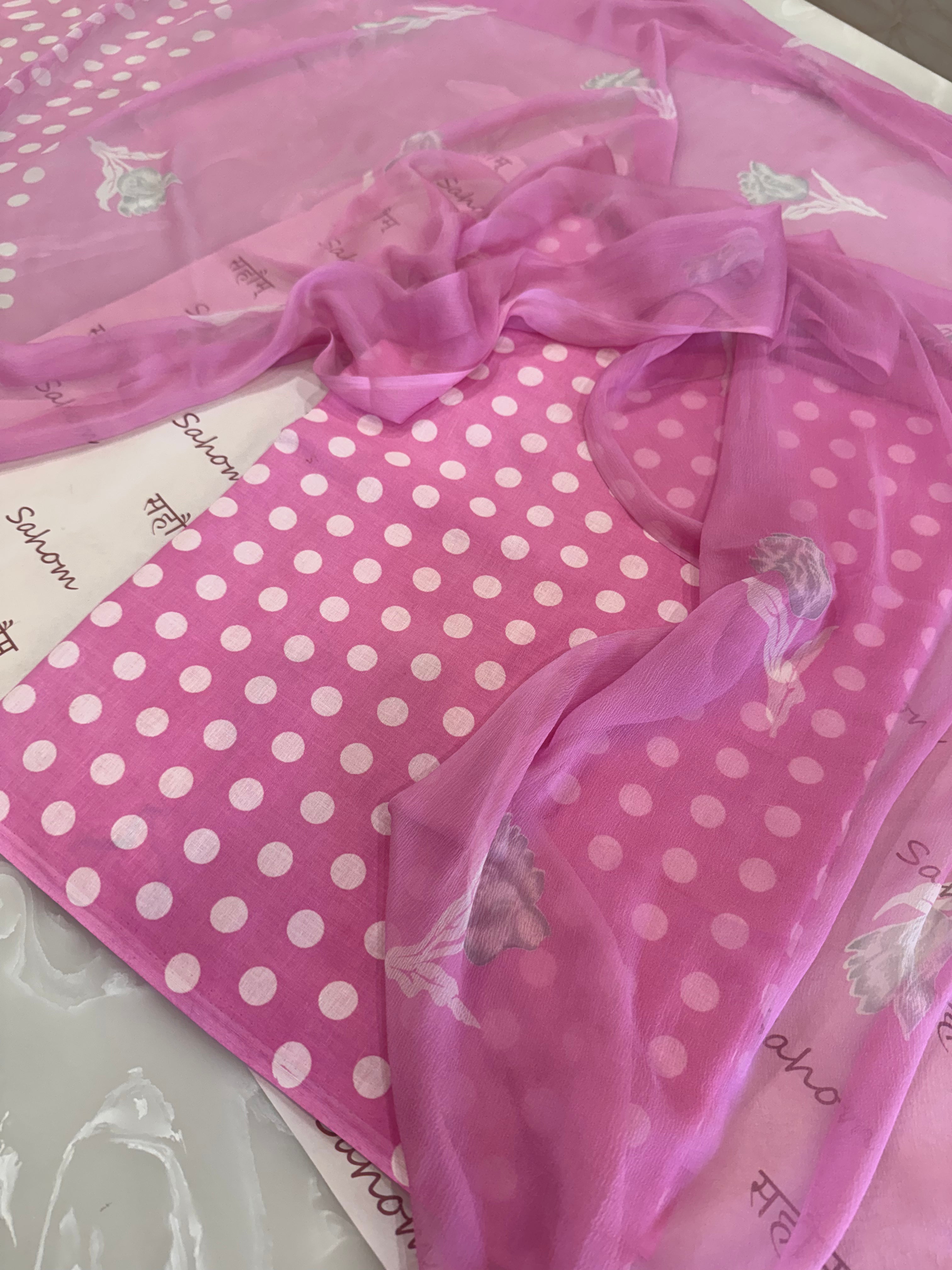 Polka Dots Pure Cotton Suit Set
