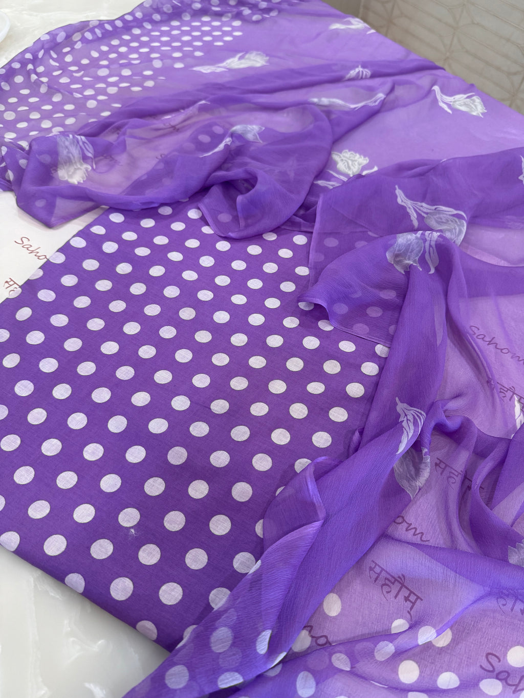 Polka Dots Pure Cotton Suit Set