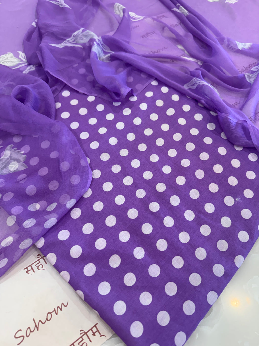Polka Dots Pure Cotton Suit Set