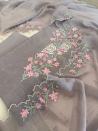 Pure Mul Cotton Chanderi Embroidered Suit Set