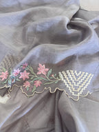 Pure Mul Cotton Chanderi Embroidered Suit Set