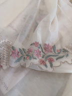 Pure Mul Cotton Chanderi Embroidered Suit Set