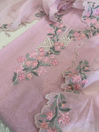 Pure Mul Cotton Chanderi Embroidered Suit Set