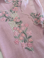 Pure Mul Cotton Chanderi Embroidered Suit Set