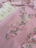 Pure Mul Cotton Chanderi Embroidered Suit Set