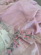Pure Mul Cotton Chanderi Embroidered Suit Set