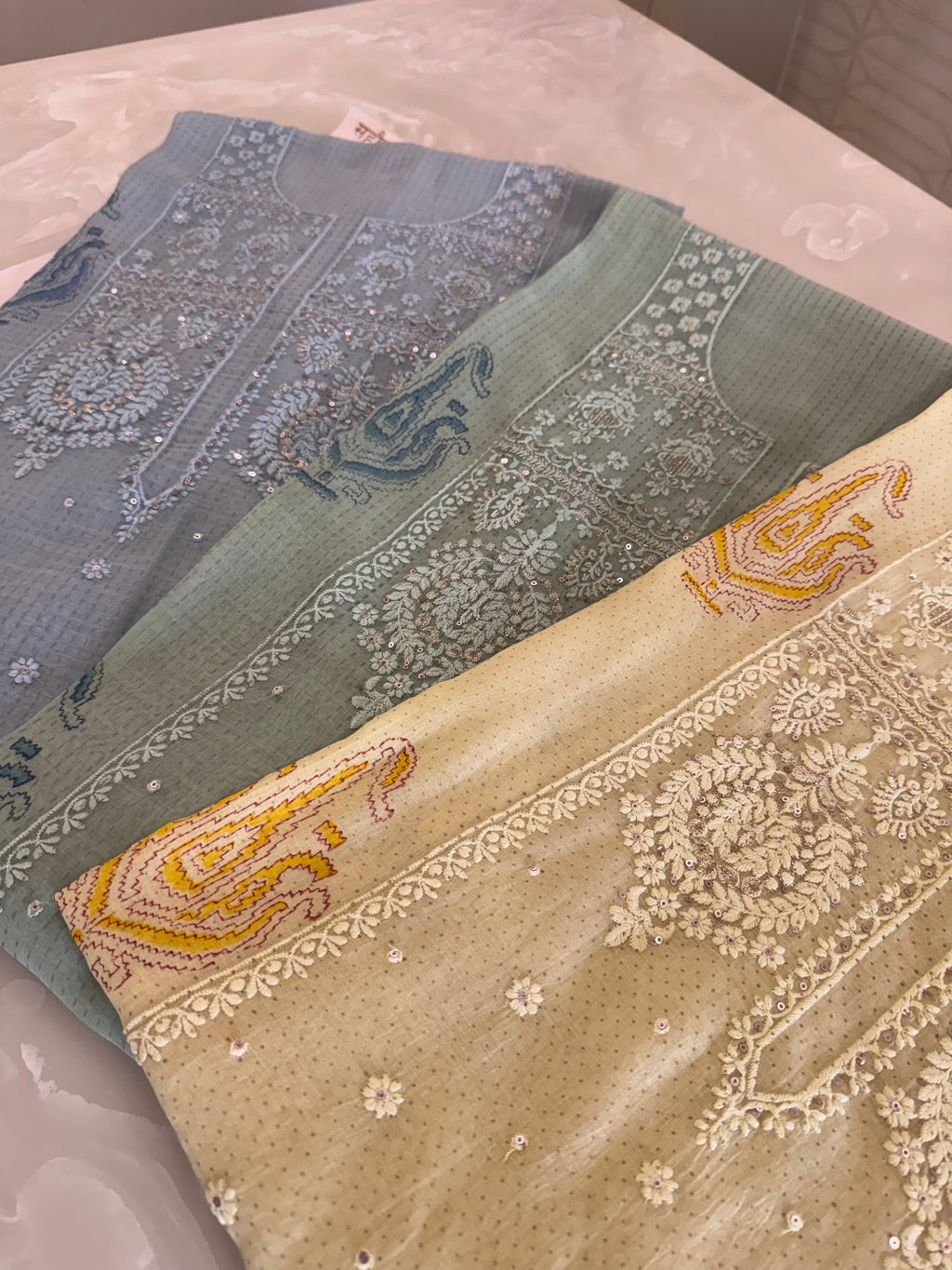 Pure Cotton Mul Chanderi Embroidered Suit Set