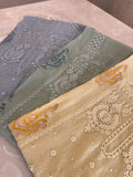 Pure Cotton Mul Chanderi Embroidered Suit Set