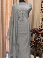Pure Mul Chanderi Block Printed Ann Machine Lucknowi Chikankari Suit Set