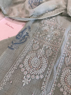 Pure Mul Chanderi Block Printed Ann Machine Lucknowi Chikankari Suit Set
