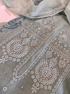 Pure Mul Chanderi Block Printed Ann Machine Lucknowi Chikankari Suit Set