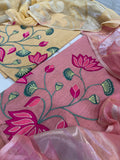 Pure Muslin Chanderi Appliqué & Gota Work Suit Set