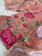 Pure Muslin Chanderi Appliqué & Gota Work Suit Set