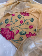 Pure Muslin Chanderi Appliqué & Gota Work Suit Set