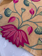 Pure Muslin Chanderi Appliqué & Gota Work Suit Set