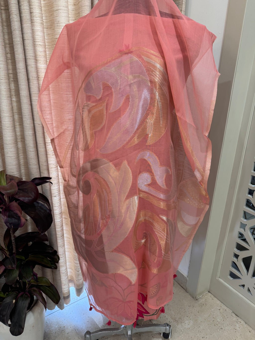 Pure Muslin Chanderi Appliqué & Gota Work Suit Set