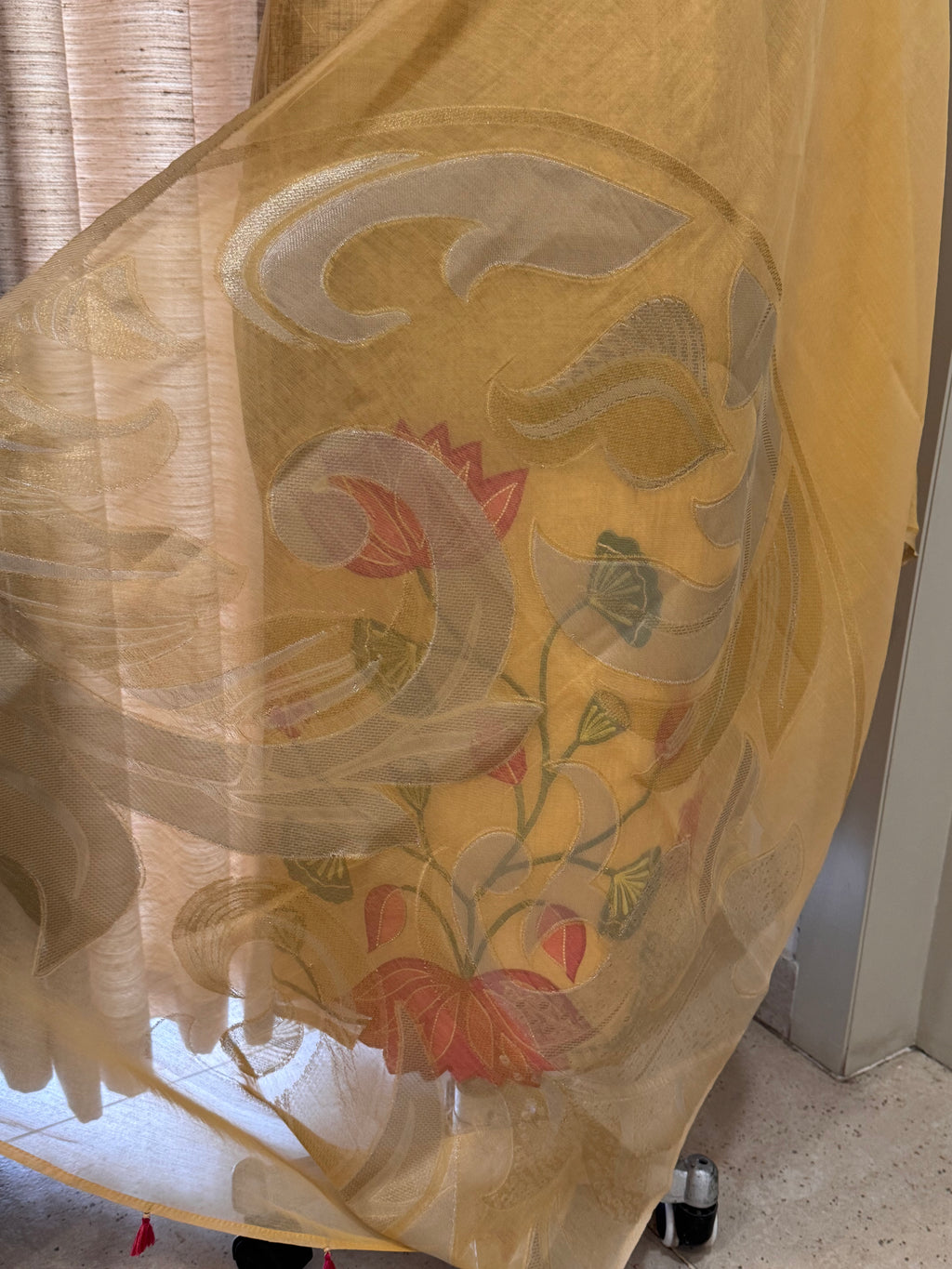 Pure Muslin Chanderi Appliqué & Gota Work Suit Set