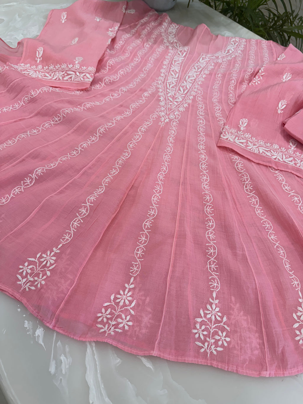 Pure Chanderi Kalidar Co-ord Set