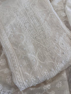Pure Mul Chanderi Hand Lucknawi Chikankari Suit Set