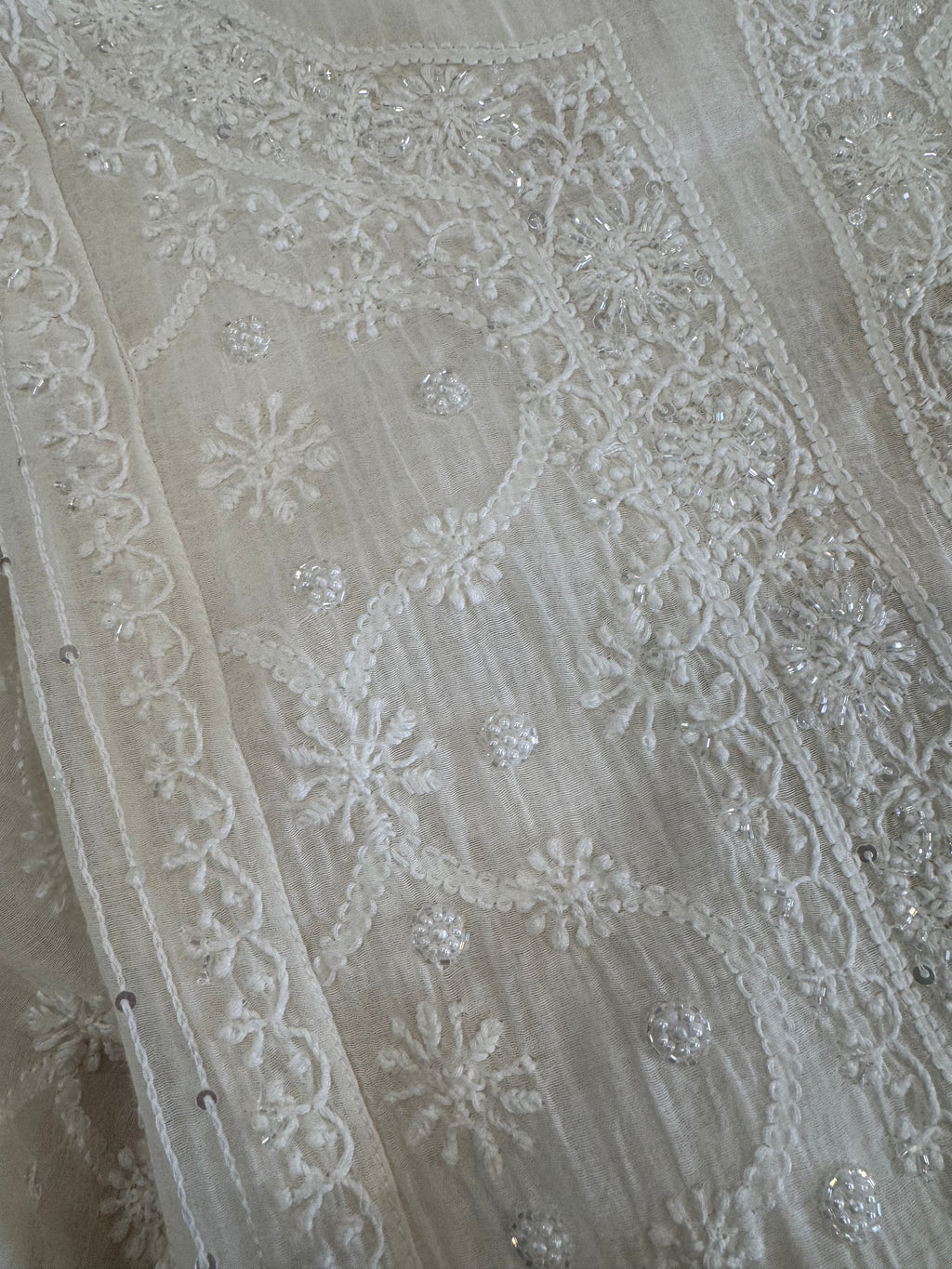 Pure Mul Chanderi Hand Lucknawi Chikankari Suit Set