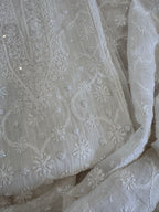 Pure Mul Chanderi Hand Lucknawi Chikankari Suit Set