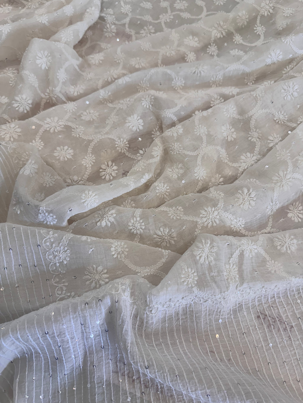Pure Mul Chanderi Hand Lucknawi Chikankari Suit Set
