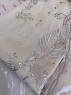 Pure Mul Chanderi Bird Motif Appliqué & Ari Work Kurta Dupatta Set