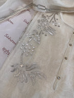 Pure Mul Chanderi Bird Motif Appliqué & Ari Work Kurta Dupatta Set