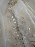 Pure Mul Chanderi Bird Motif Appliqué & Ari Work Kurta Dupatta Set