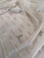 Pure Mul Chanderi Bird Motif Appliqué & Ari Work Kurta Dupatta Set